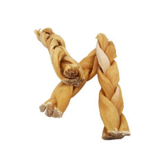 6"- Braided Beef Collagen Stick - Natural