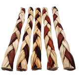 12"- Braided Beef Collagen Stick Brown/Natural