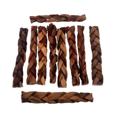 5"- Thin Braided Beef Collagen Stick - Brown