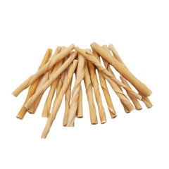 5"- Thin Twisted Beef Collagen Stick - Natural
