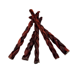 12" - Braided Beef Collagen Stick - Brown