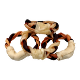 6"- LARGE Braided Beef Collagen Ring - Brown-Natural