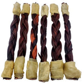 12″ – Braided Beef Collagen Stick – Brown – Wrapped Ends
