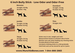 6"- Bully Stick - Jumbo - Low Odour