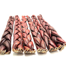 NEW!!! 12"- Braided LIVER GLAZED Beef Collagen Stick - Bown (10pc)