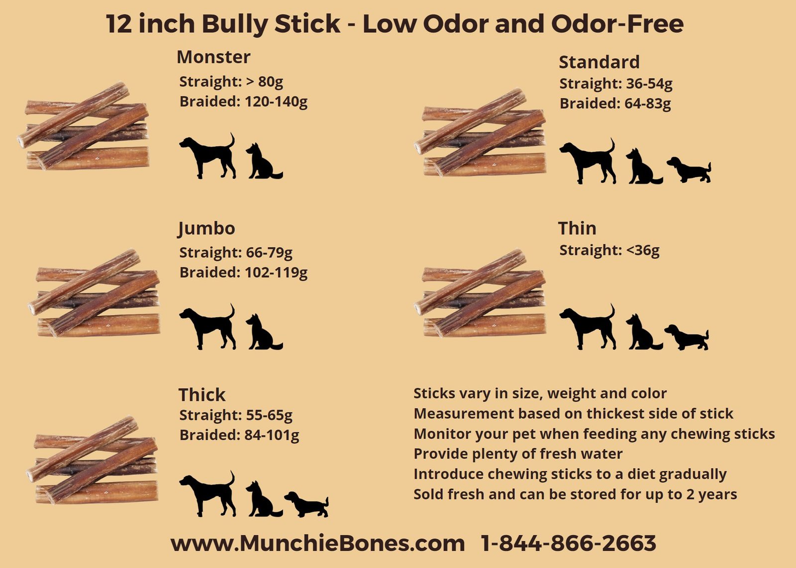 IMPERFECT - MEDIUM ODOUR - 12"- Bully Stick - Braided - Mixed Thickness Pack (17pc)