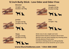 IMPERFECT - MEDIUM ODOUR - 12"- Bully Stick - Braided - Mixed Thickness Pack (17pc)