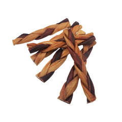 6"- Braided Beef Collagen Stick Brown/Natural