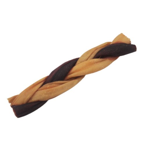 6"- Braided Beef Collagen Stick Brown/Natural (20pc)