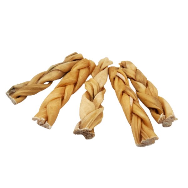 6"- Braided Beef Collagen Stick - Natural