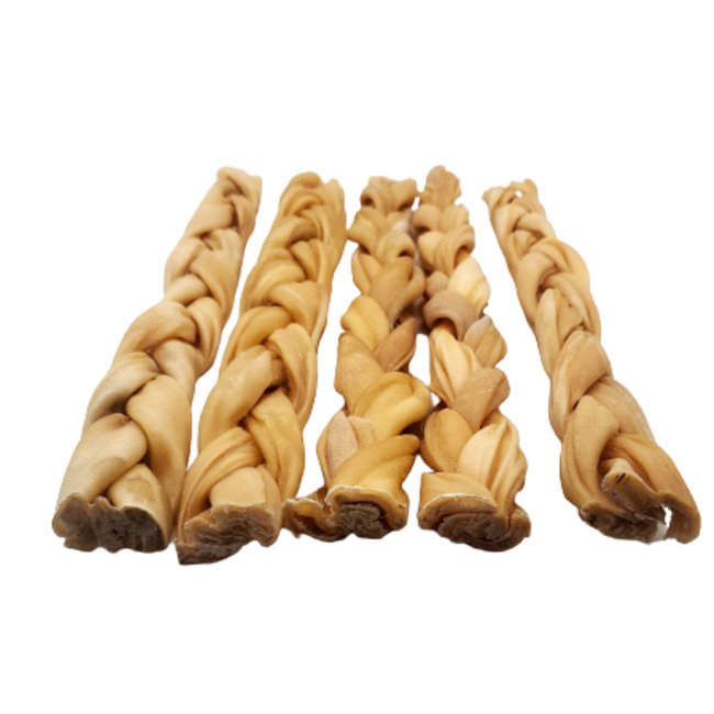 12" - Braided Beef Collagen Stick - Natural