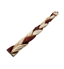 12"- Braided Beef Collagen Stick Brown/Natural (10 pc)