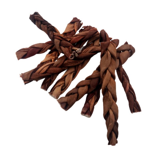 5"- Thin Braided Beef Collagen Stick - Brown