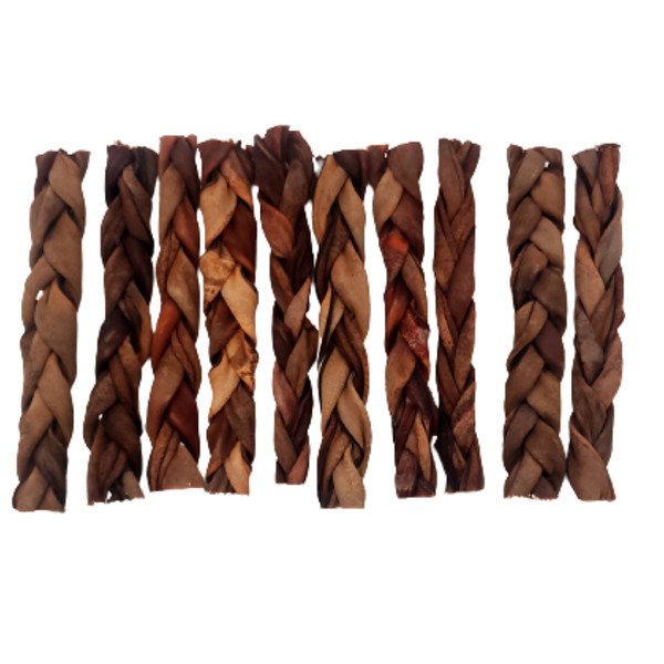 5"- Thin Braided Beef Collagen Stick - Brown