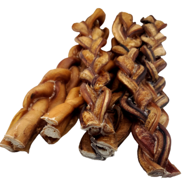 IMPERFECT - MEDIUM ODOUR- 12"- Bully Stick - Braided -MONSTER (8 pc)