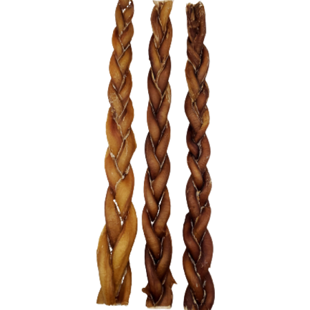 IMPERFECT - MEDIUM ODOUR- 12"- Bully Stick - Braided -MONSTER (8 pc)