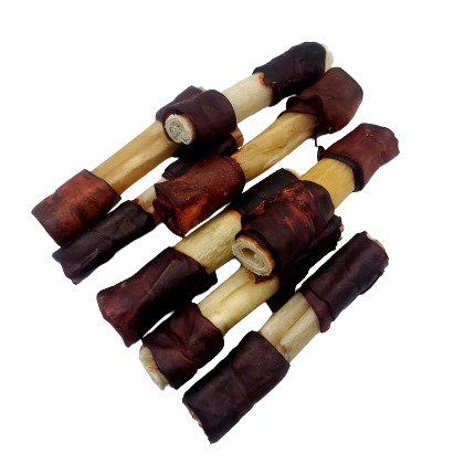 6" Beef Collagen Stick - Natural - Wrapped Ends (20 pc)