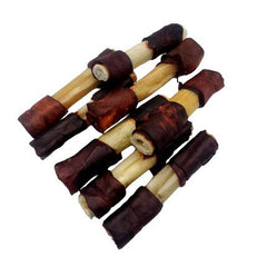 6" Beef Collagen Stick - Natural - Wrapped Ends (20 pc)