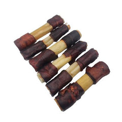 6" Beef Collagen Stick - Natural - Wrapped Ends (20 pc)