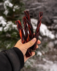 6"- Braided Beef Collagen Stick Brown (20pc)