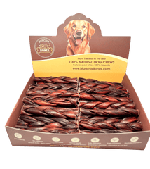 NEW!!! 6"- Braided LIVER GLAZED Beef Collagen Stick - Brown (20pc)
