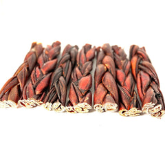 NEW!!! 6"- Braided LIVER GLAZED Beef Collagen Stick - Brown (20pc)