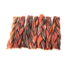 NEW!!! 6"- Braided LIVER GLAZED Beef Collagen Stick - Brown (20pc)