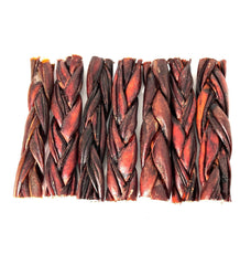 NEW!!! 6"- Braided LIVER GLAZED Beef Collagen Stick - Brown (20pc)