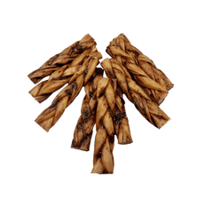 NEW!!! 6"- Braided LIVER GLAZED Beef Collagen Stick - Natural (20pc)