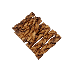 NEW!!! 6"- Braided LIVER GLAZED Beef Collagen Stick - Natural (20pc)