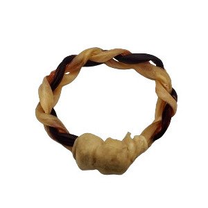 6"- LARGE Braided Beef Collagen Ring - Brown-Natural (7 pack ~1kg)