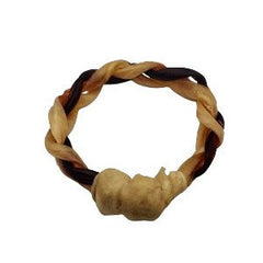 6"- LARGE Braided Beef Collagen Ring - Brown-Natural (7 pack ~1kg)