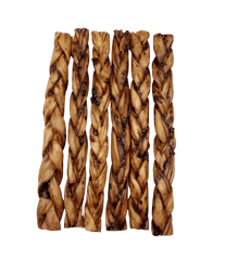 NEW!!! 12"- Braided LIVER GLAZED Beef Collagen Stick - Natural (10pc)