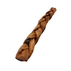 NEW!!! 12"- Braided LIVER GLAZED Beef Collagen Stick - Natural (10pc)