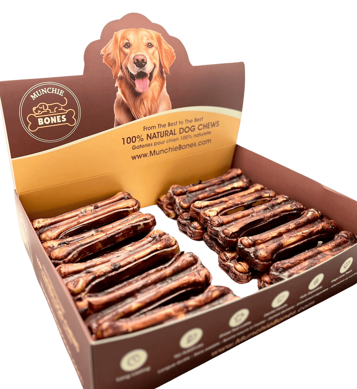 NEW!!! 5"- Beef Collagen Pressed Bone LIVER GLAZED (10pc)