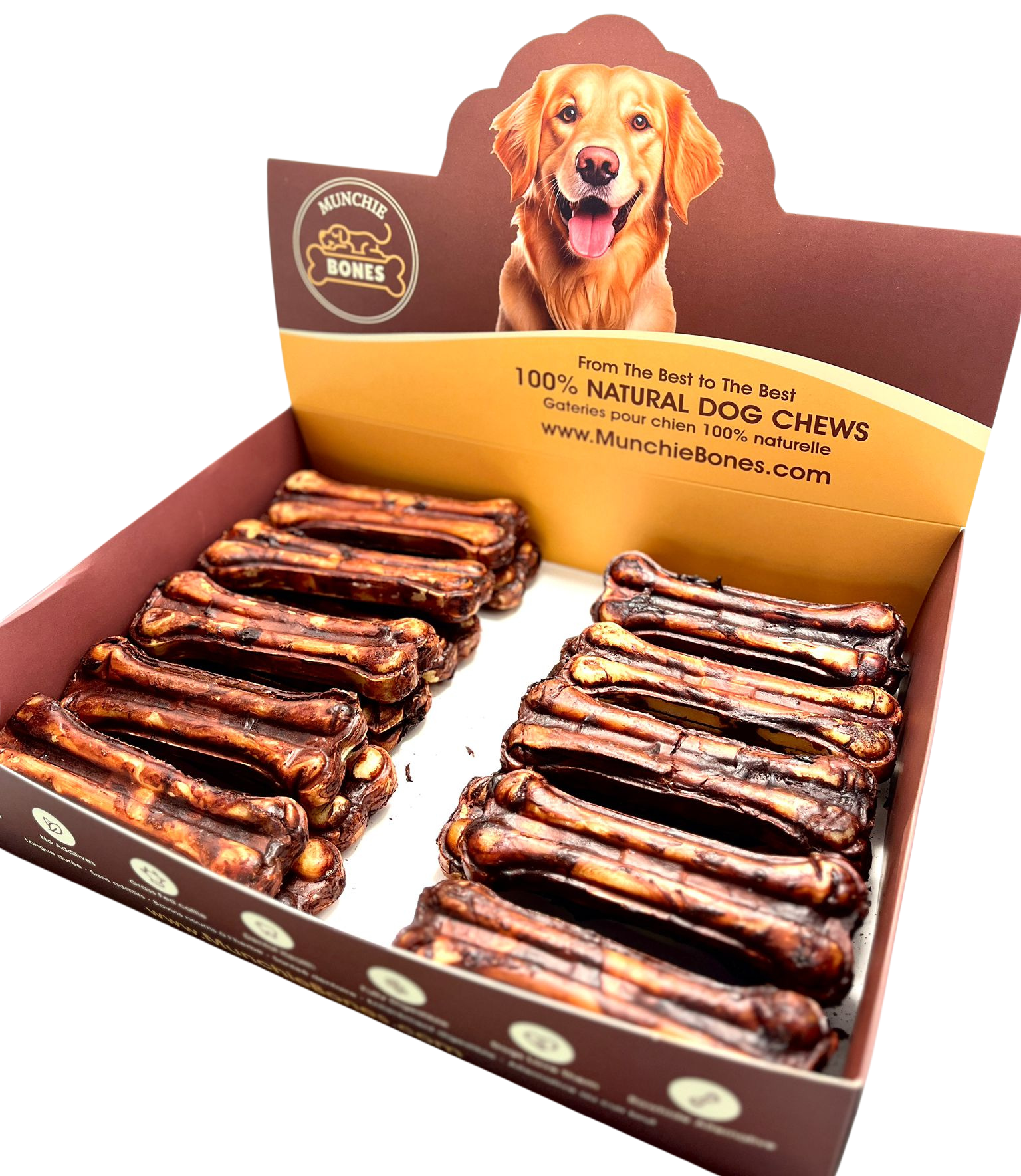 NEW!!! 5"- Beef Collagen Pressed Bone LIVER GLAZED (10pc)